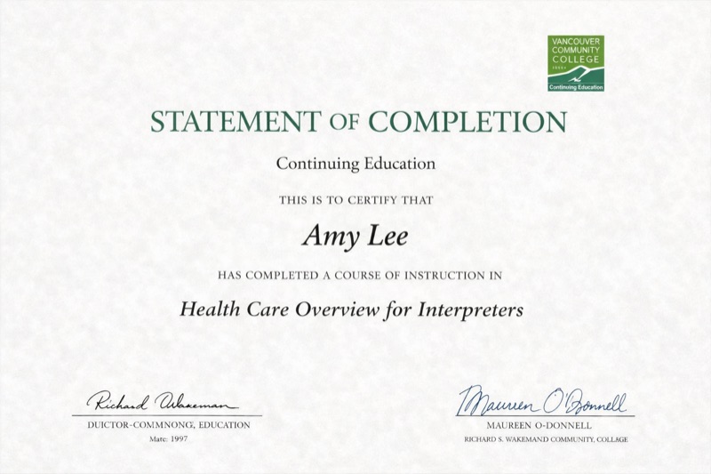 VCC Health Care Overview for Interpreters (1997)